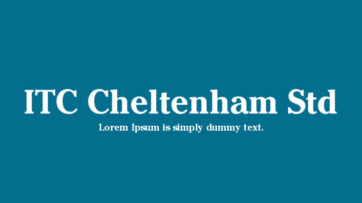 ITC Cheltenham Std Font Family