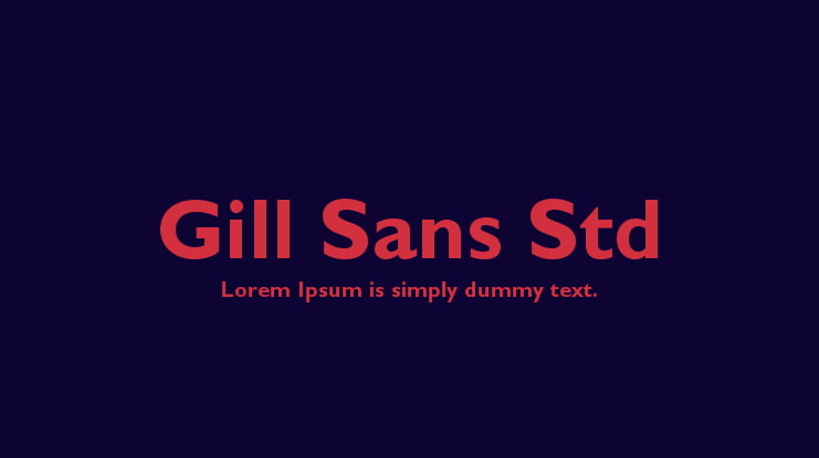 Gill Sans Std Font Family