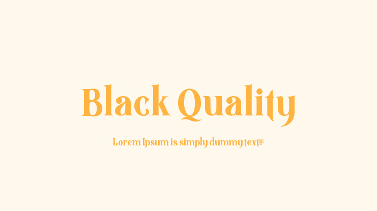 Black Quality Font