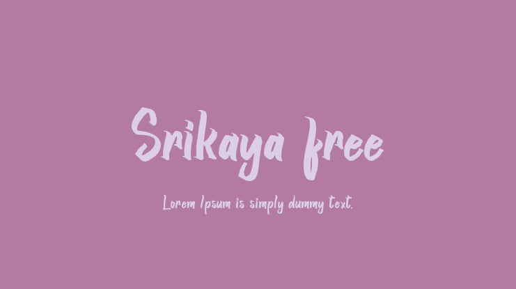 Srikaya free Font