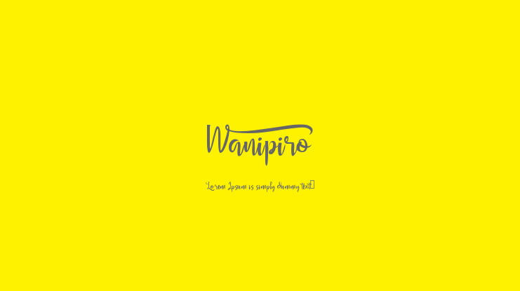 Wanipiro Font
