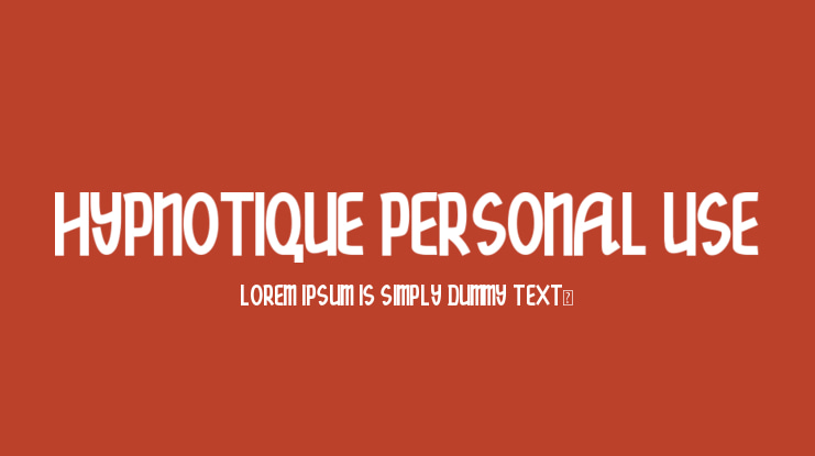hypnotique personal use Font