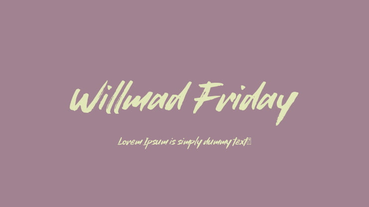 Willmad Friday Font
