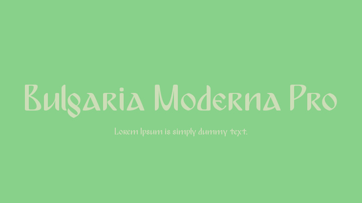 Bulgaria Moderna Pro Font