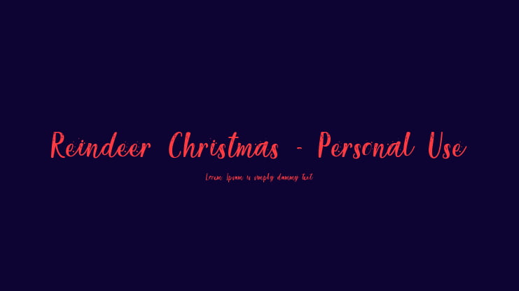Reindeer Christmas - Personal Use Font