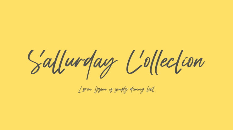 Satturday Collection Font