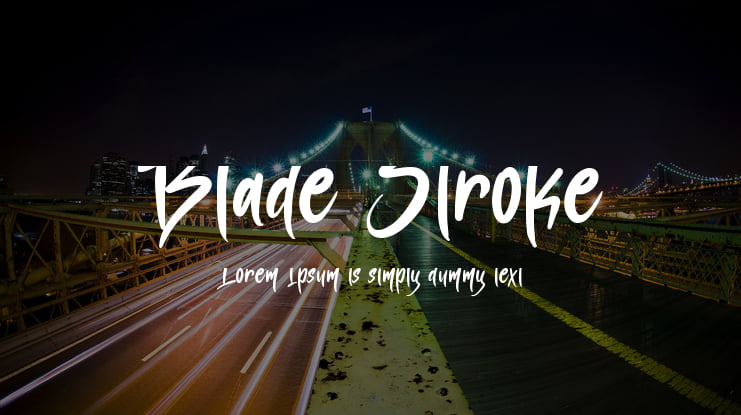 Blade Stroke Font