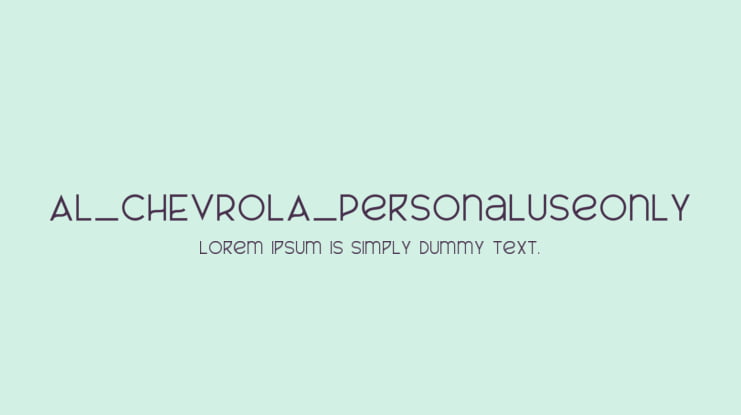 AL_CHEVROLA_PersonalUseOnly Font