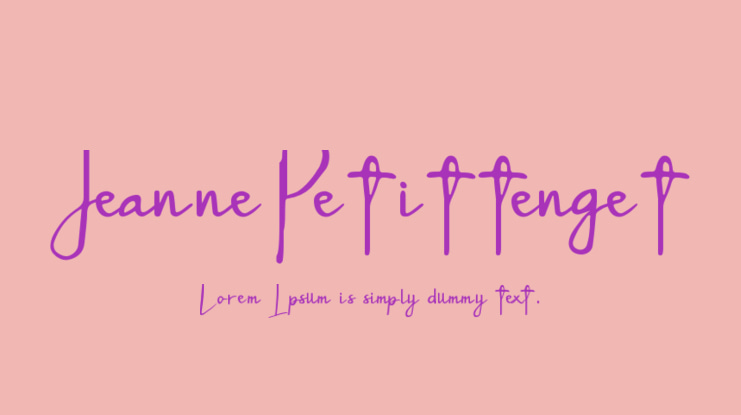 JeannePetittenget Font