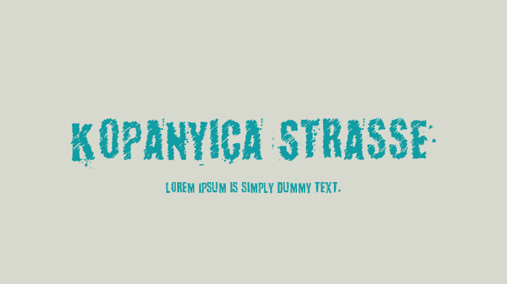 Kopanyica Strasse Font