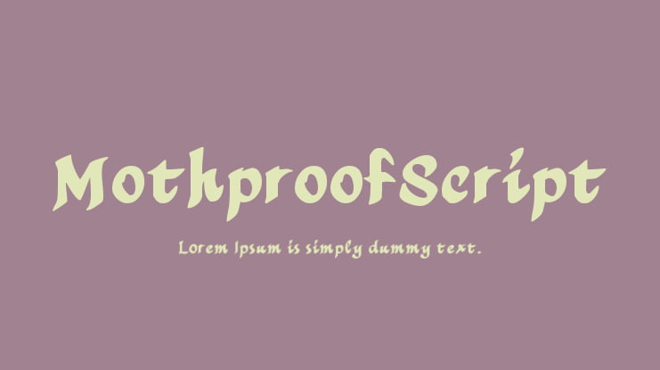 MothproofScript Font