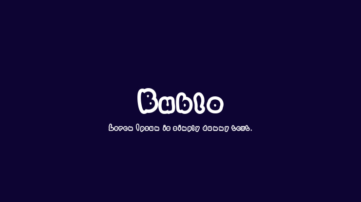 Bublo Font