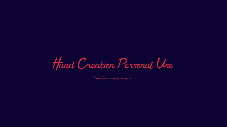 Hand Creation Personal Use Font