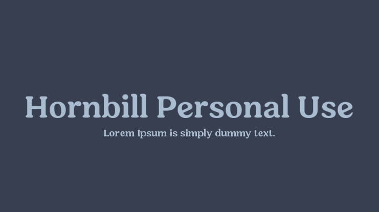 Hornbill Personal Use Font Family
