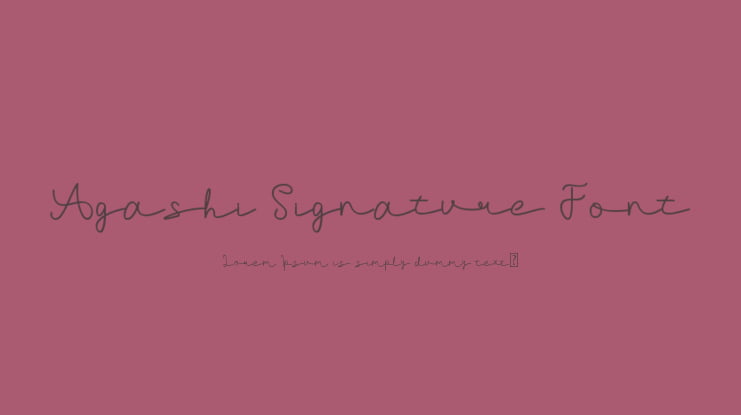 Agashi Signature Font