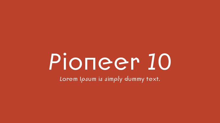 Pioneer 10 Font