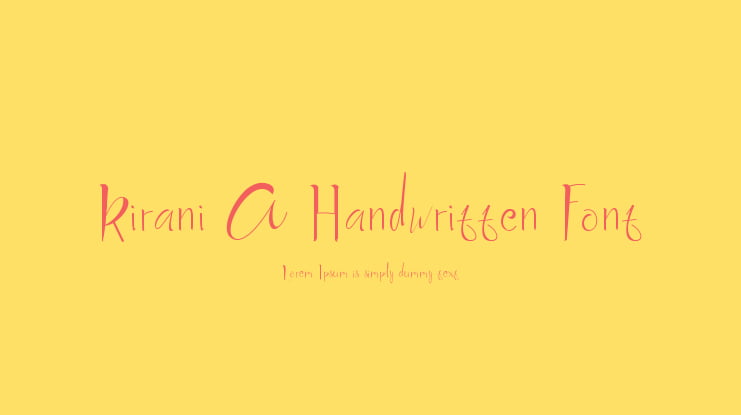 Kirani A Handwritten Font