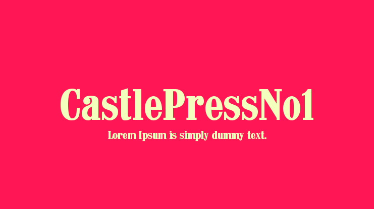 CastlePressNo1 Font