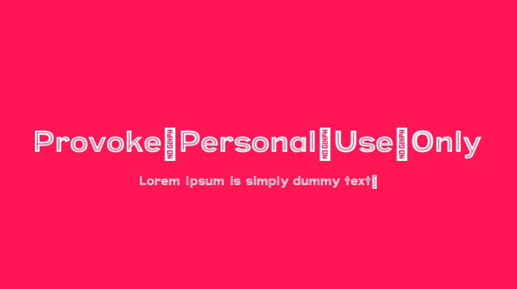 Provoke-Personal-Use-Only Font