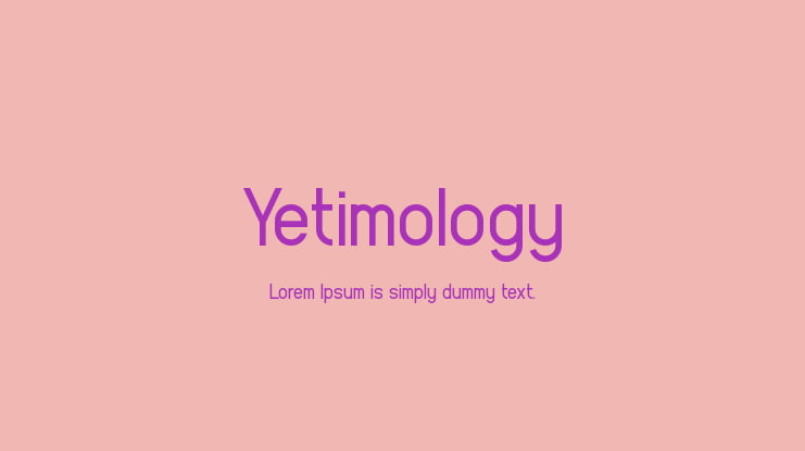 Yetimology Font