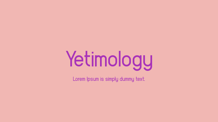 Yetimology Font