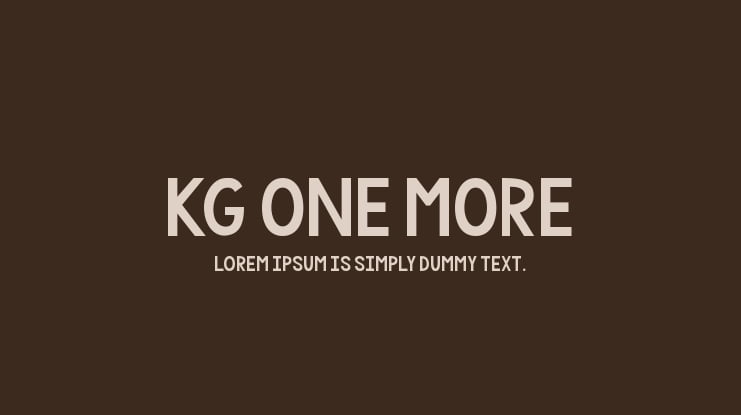 KG One More Font Family