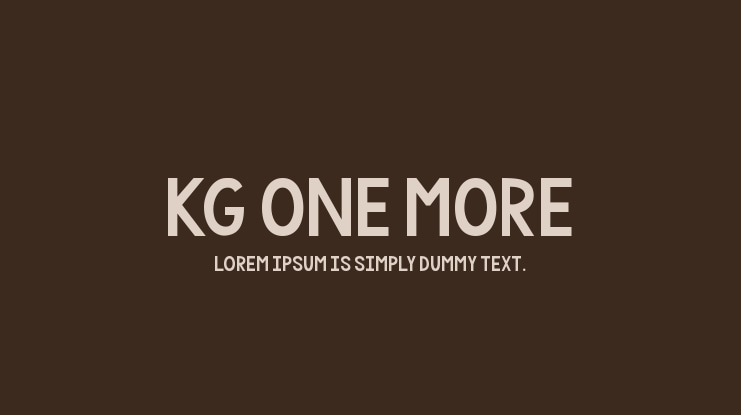 KG One More Font Family