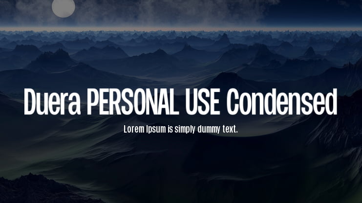 Duera PERSONAL USE Condensed Font Family
