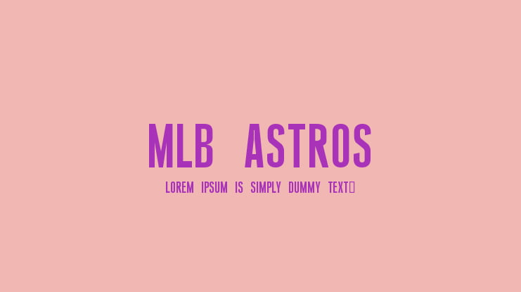 MLB Astros Font