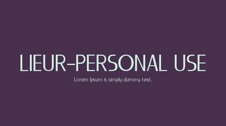 LIEUR-PERSONAL USE Font Family