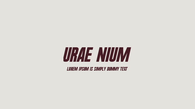 Urae Nium Font
