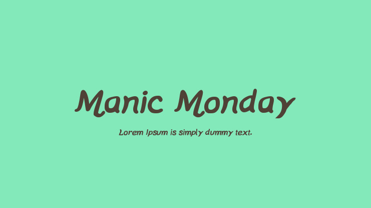 Manic Monday Font Family