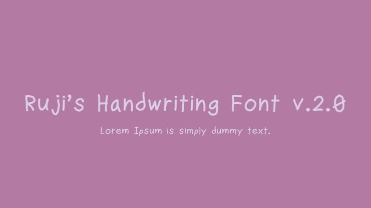 Ruji's Handwriting Font v.2.0