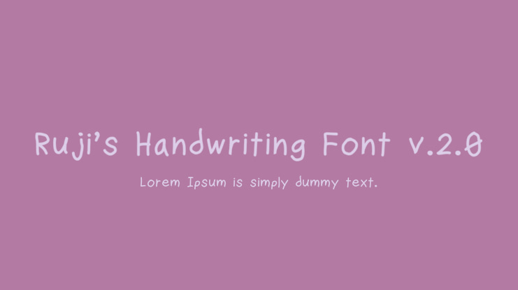 Ruji's Handwriting Font v.2.0