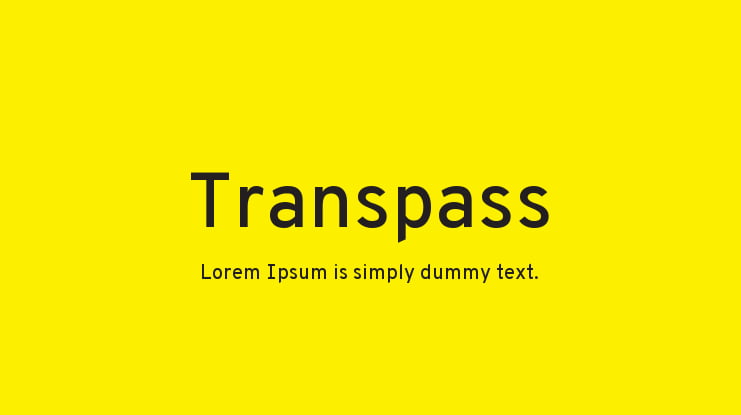Transpass Font Family