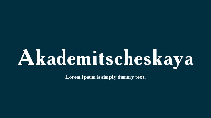 Akademitscheskaya Font