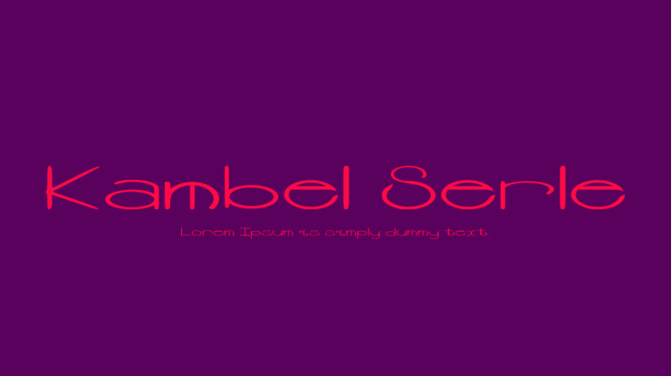 Kambel Serle Font Family