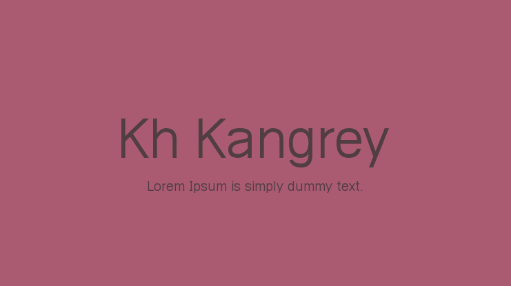 Kh Kangrey Font