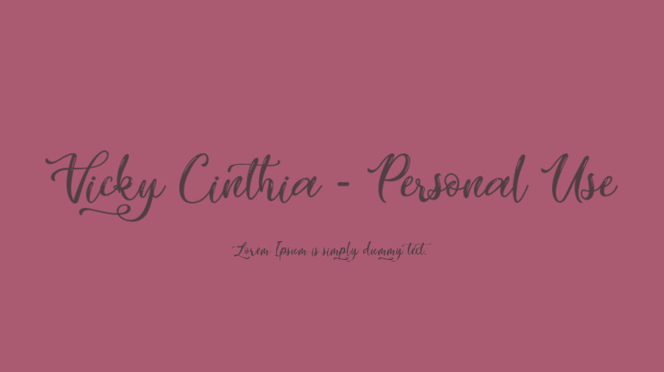 Vicky Cinthia - Personal Use Font