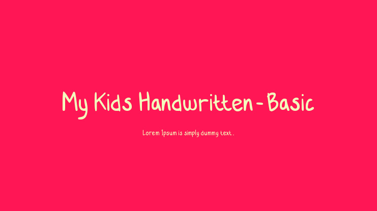 My Kids Handwritten-Basic Font