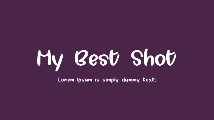 My Best Shot Font