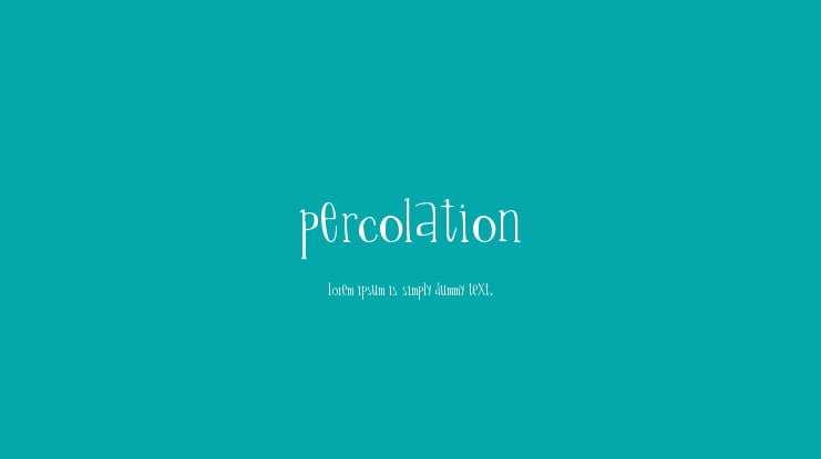 Percolation Font