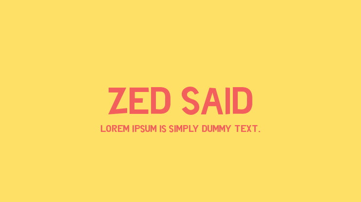 Zed Said Font