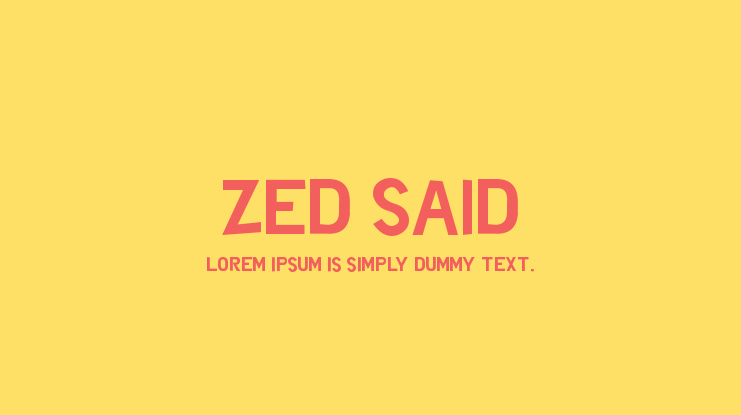 Zed Said Font