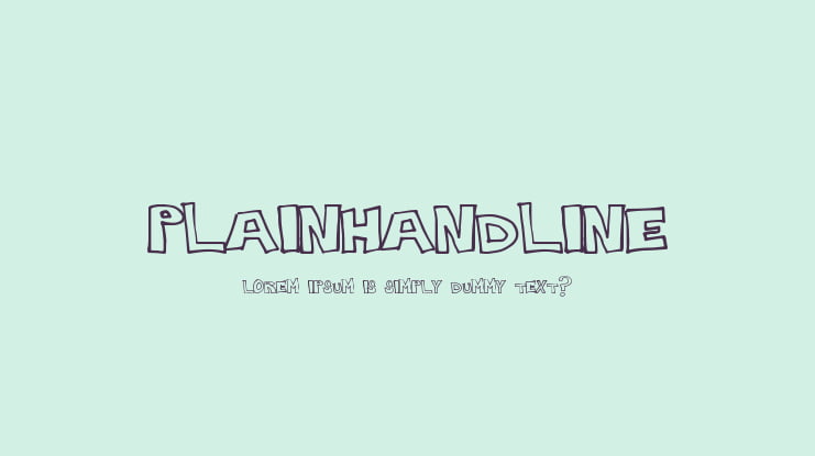 PlainHandline Font