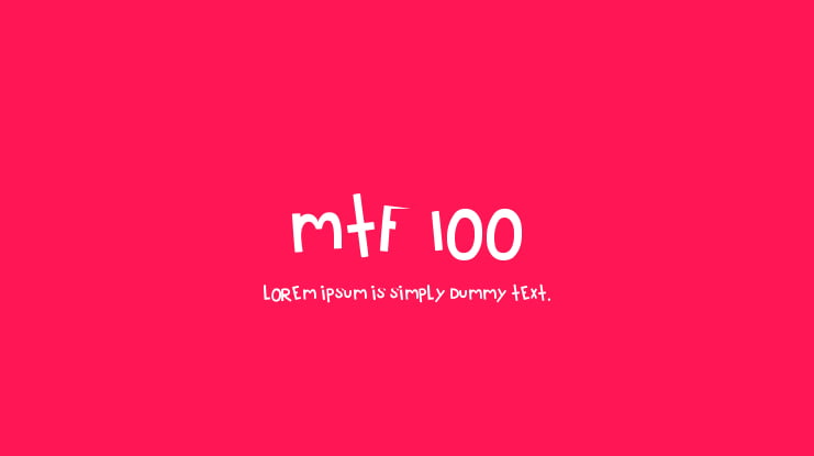 MTF 100 Font