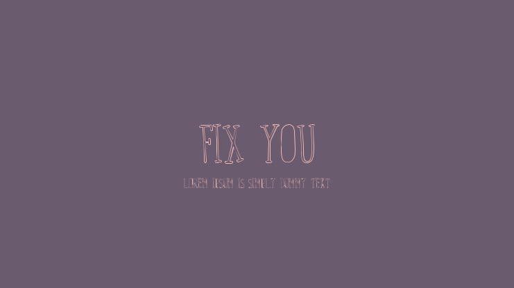 Fix You Font