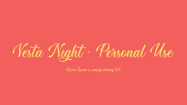 Vesta Night - Personal Use Font