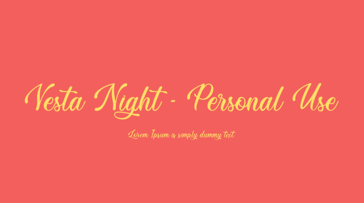 Vesta Night - Personal Use Font