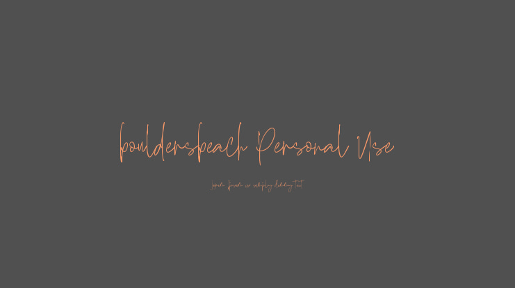 bouldersbeach Personal Use Font